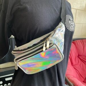 Holographic Rainbow Fanny Pack Waist Bag - Urban Outfitters Y2K